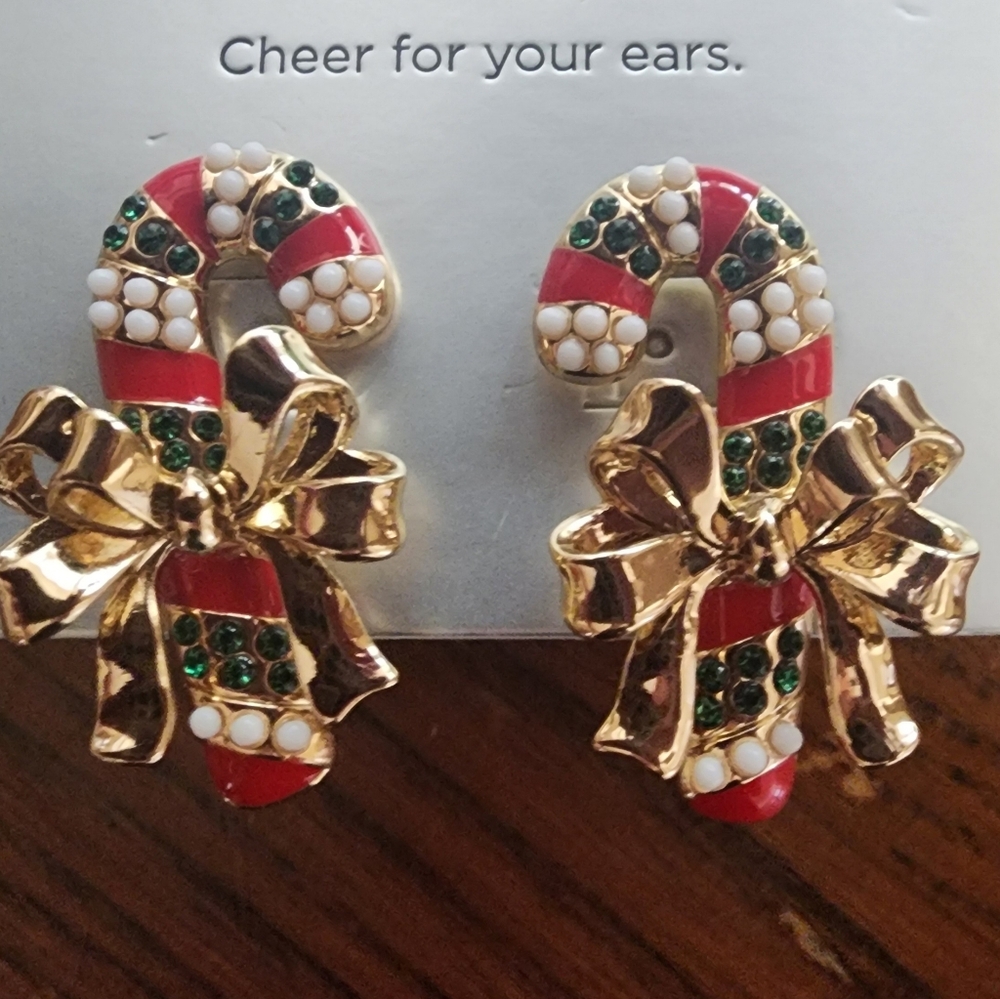 NWT Candy Cane earings Baublebar.
